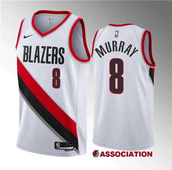 Mens Portland Trail Blazers #8 Kris Murray White 2023 Draft Association Edition Stitched Basketball Jersey Dzhi